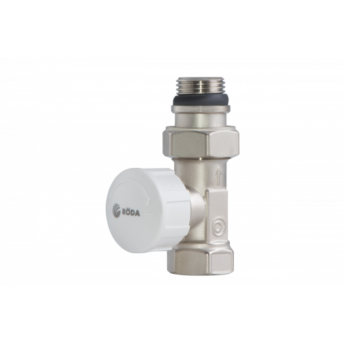 Radiator shut-off valve through passage Roda 1/2